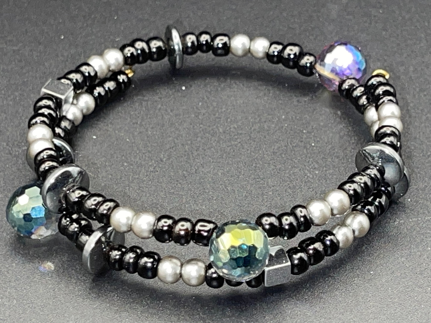 BKC - Black & White Double Loop Bracelets
