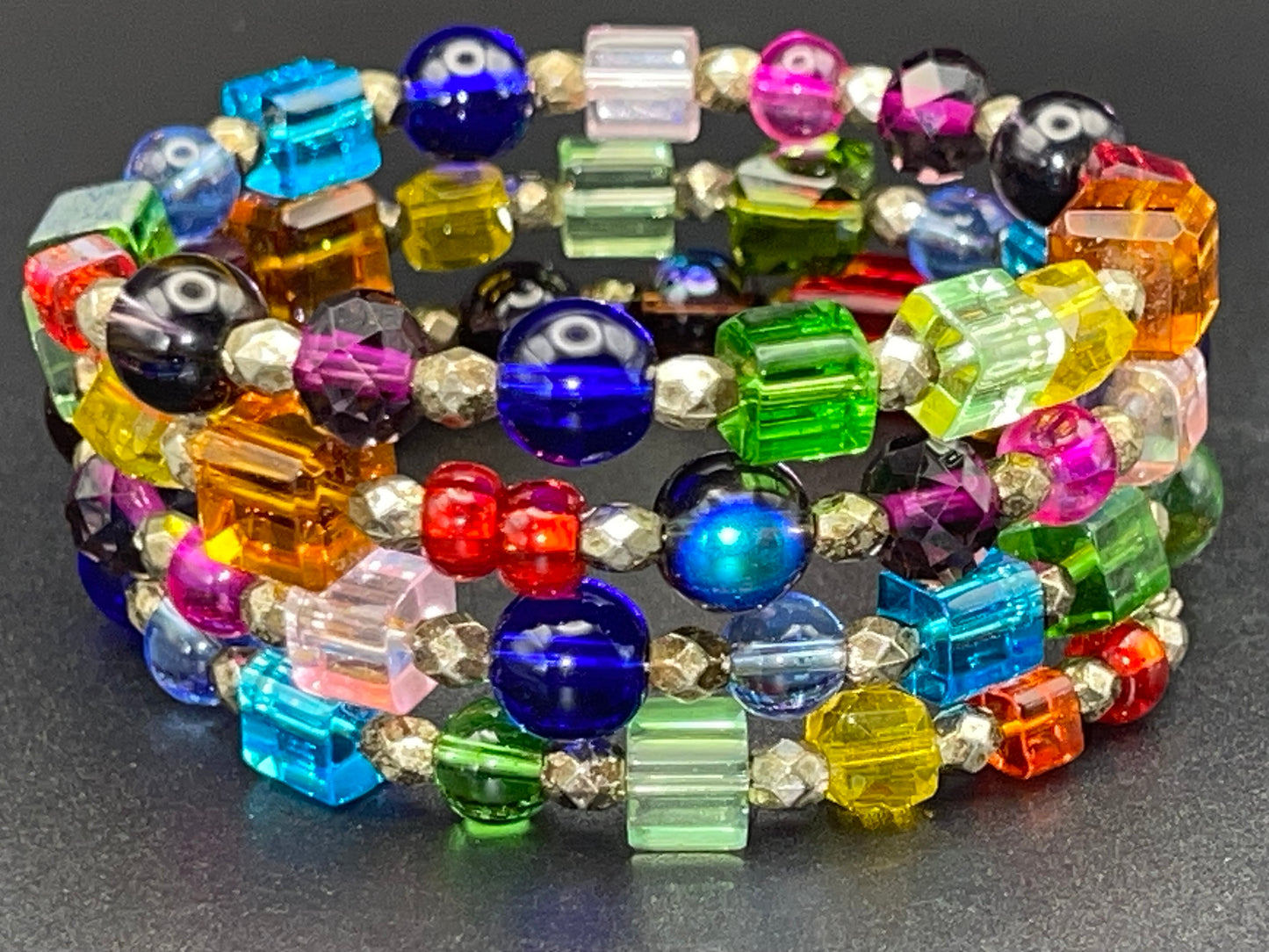 BKC -  Triple Loop Rainbow Bracelets
