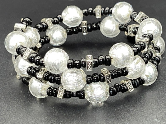 BKC - White & Black Triple Loop Bracelets