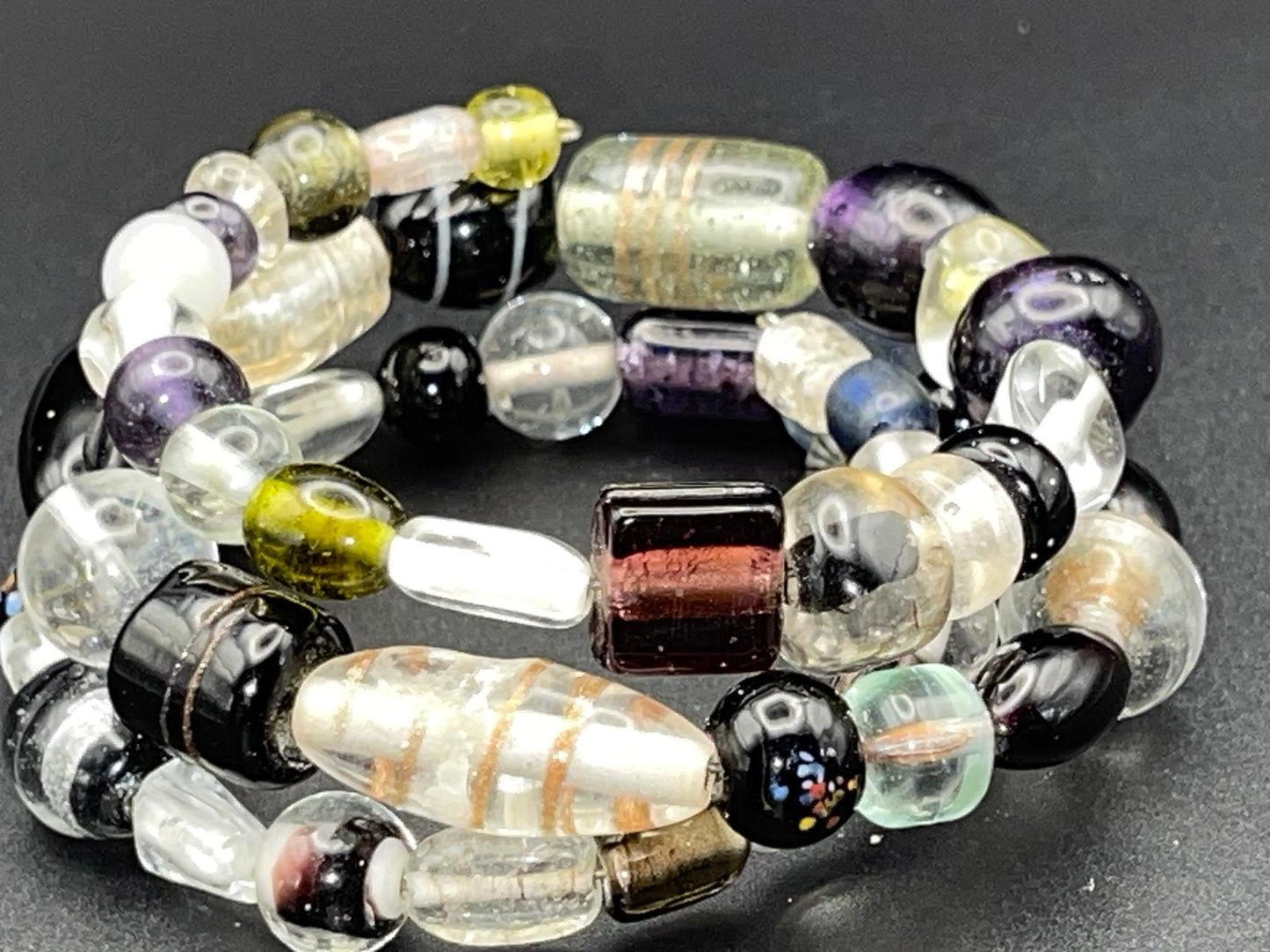 BKC - White & Black Triple Loop Bracelets