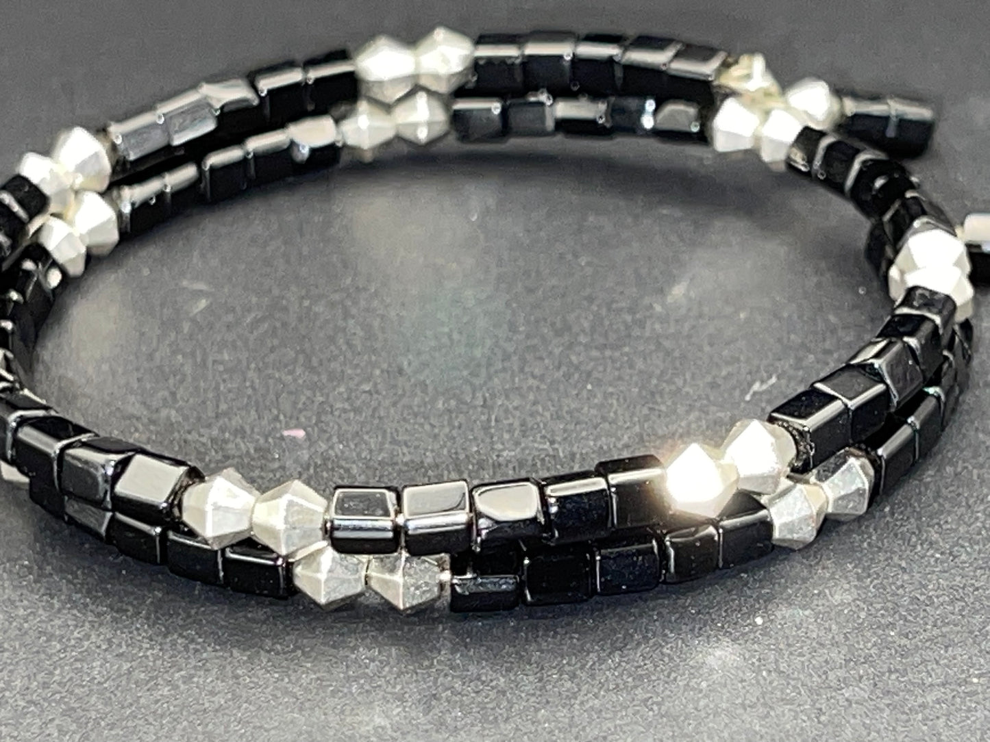 BKC - Black & White Double Loop Bracelets