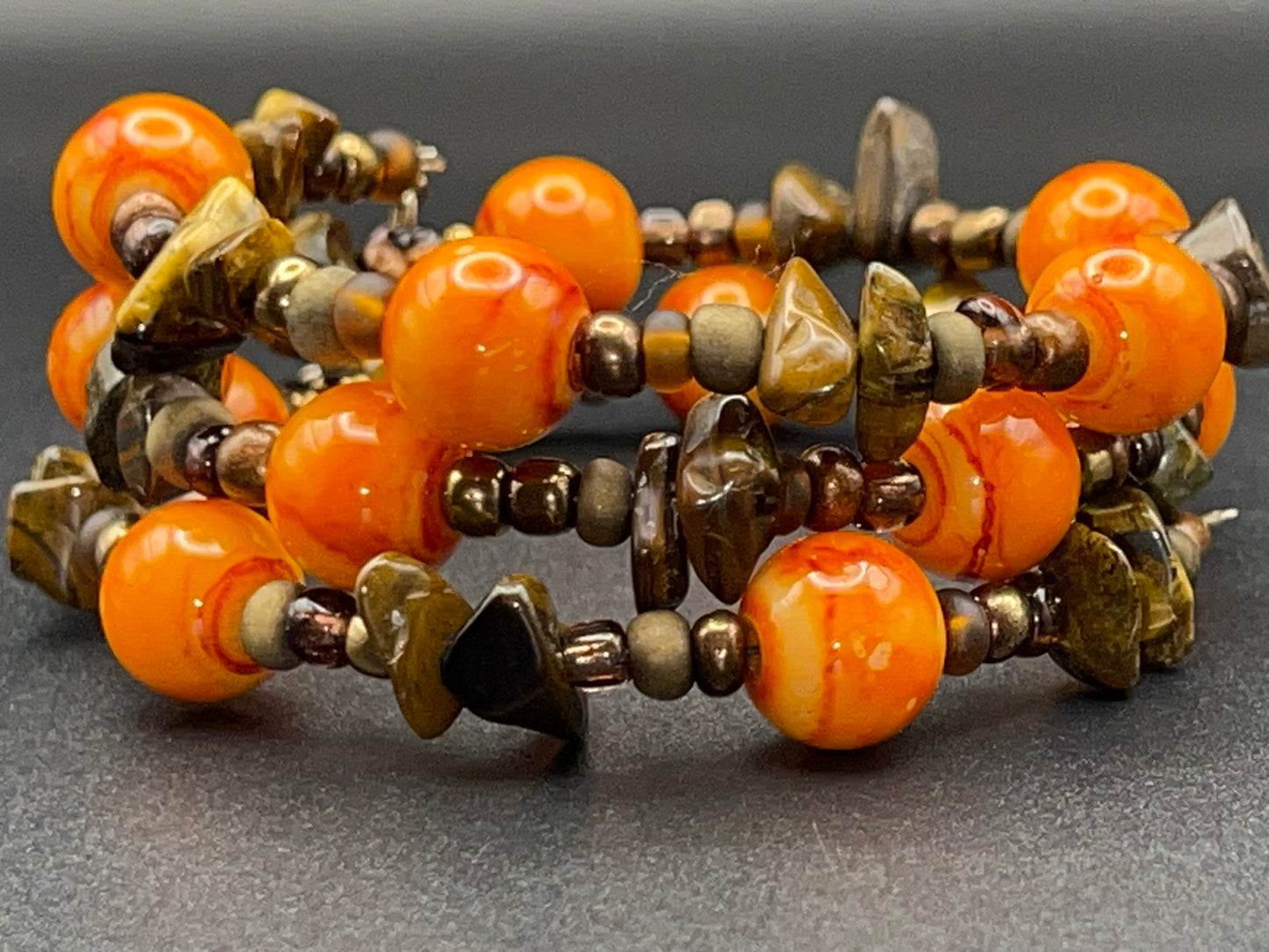 BKC - Orange/yellow Triple Loop Bracelets