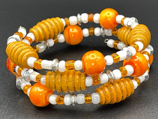 BKC - Orange/yellow Triple Loop Bracelets