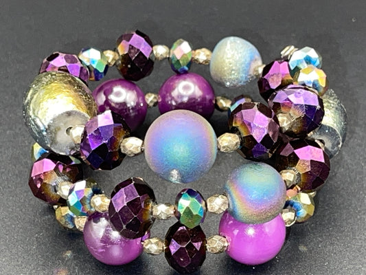 BKC - Purple Triple Loop Bracelets