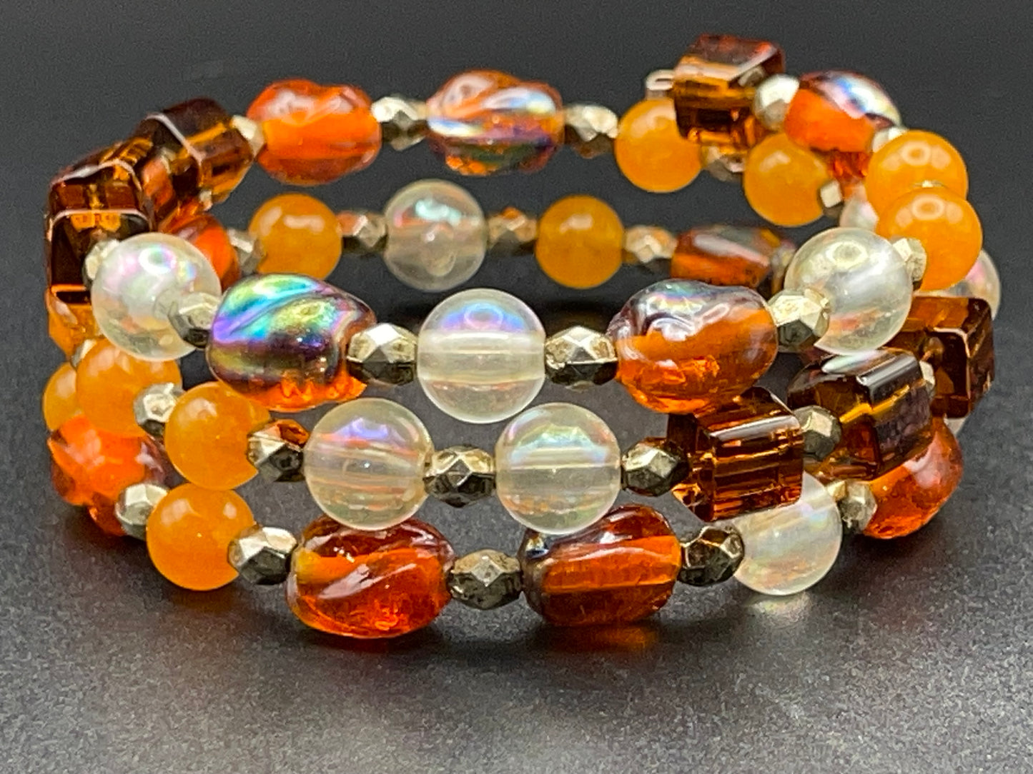 BKC - Orange/yellow Triple Loop Bracelets
