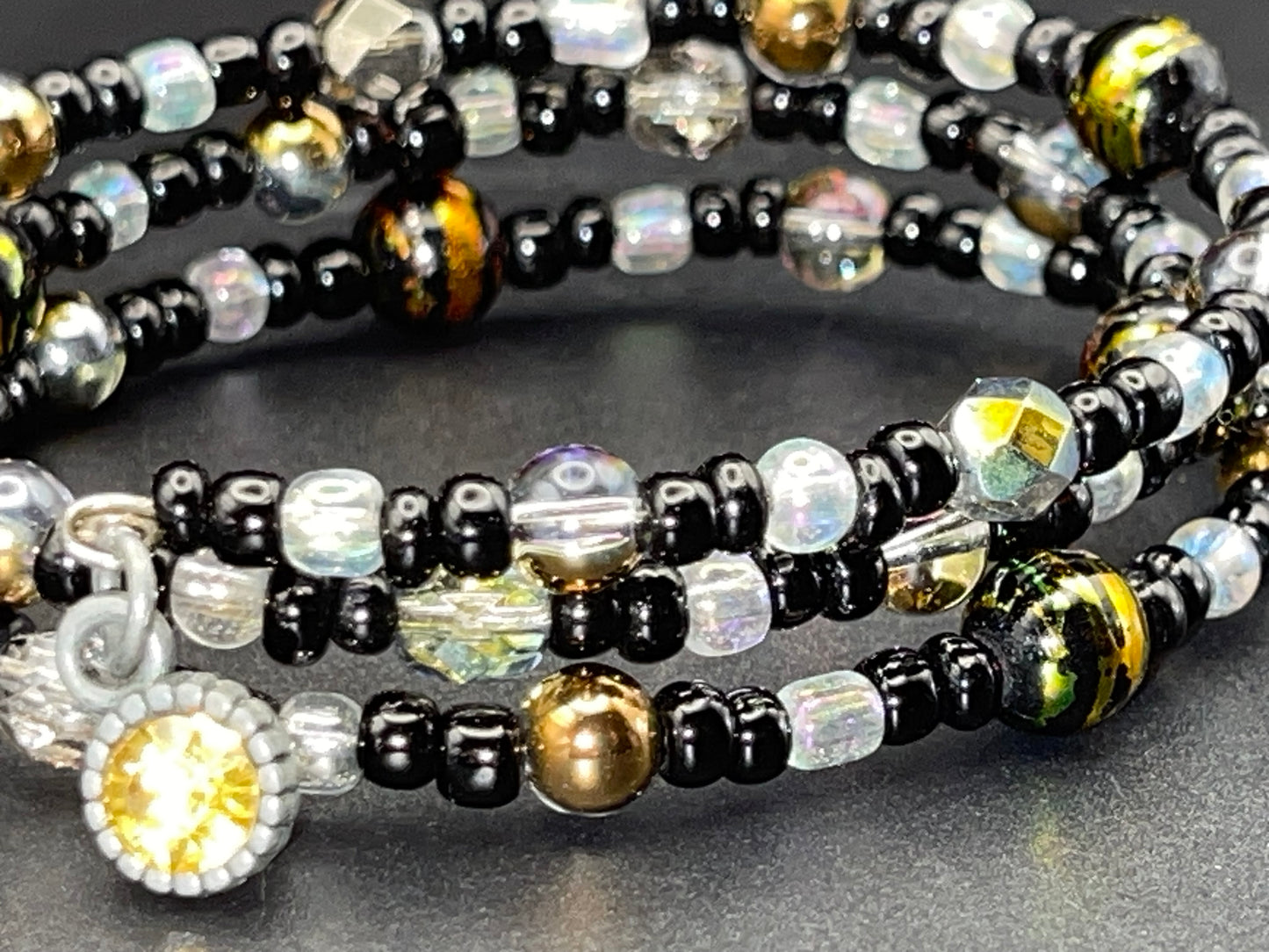 BKC - White & Black Triple Loop Bracelets