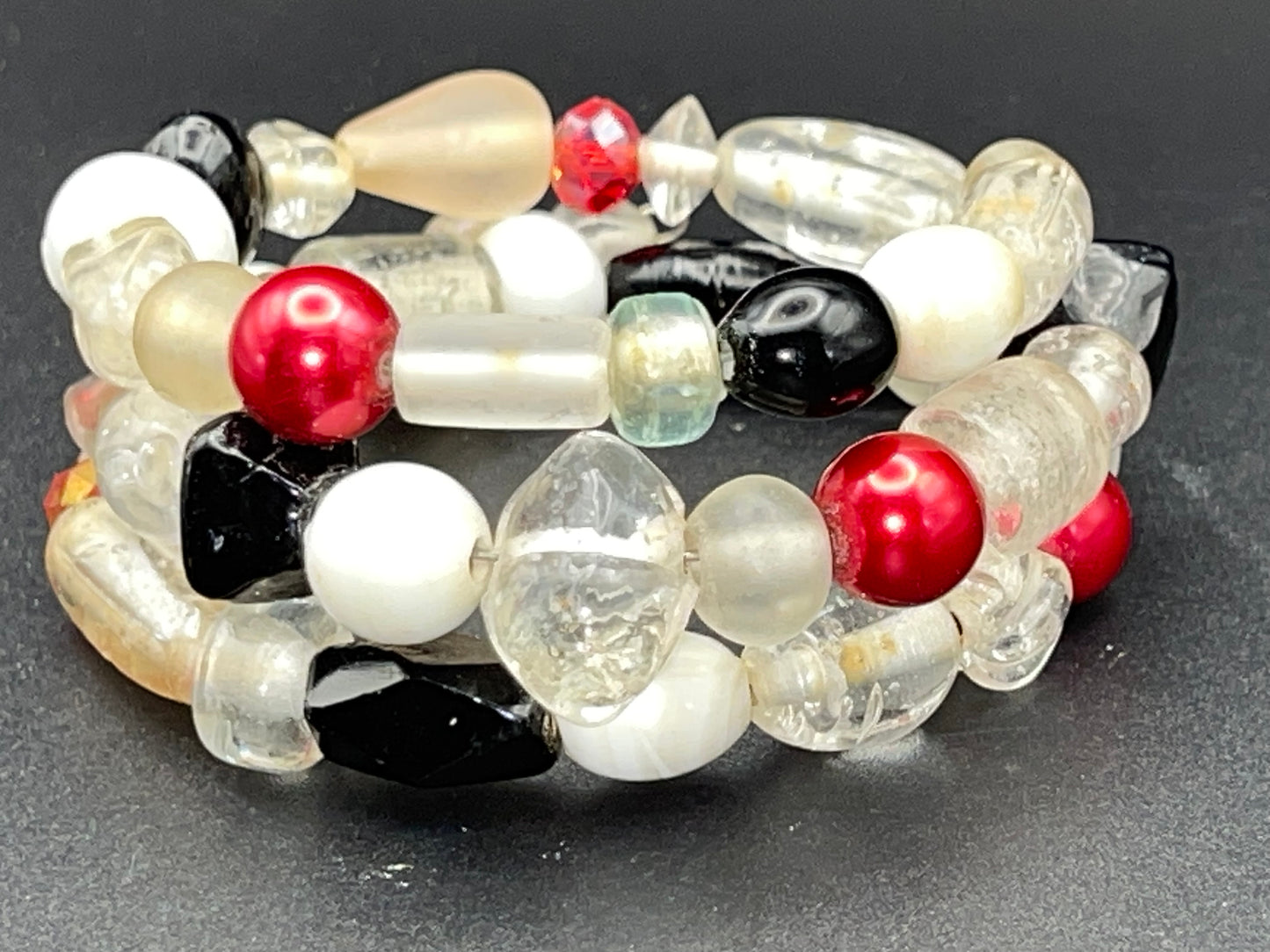 BKC - White & Black Triple Loop Bracelets