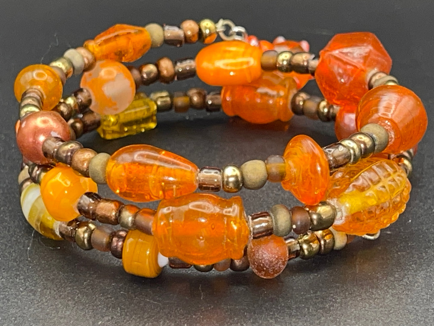 BKC - Orange/yellow Triple Loop Bracelets