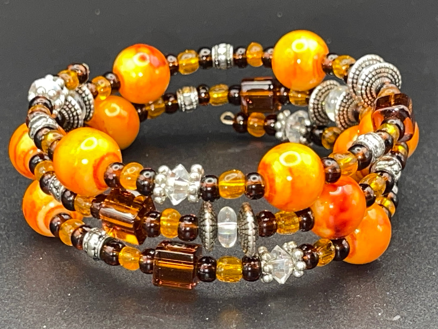 BKC - Orange/yellow Triple Loop Bracelets