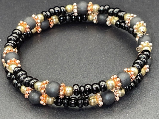 BKC - Black & White Double Loop Bracelets