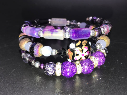 BKC - Purple Triple Loop Bracelets