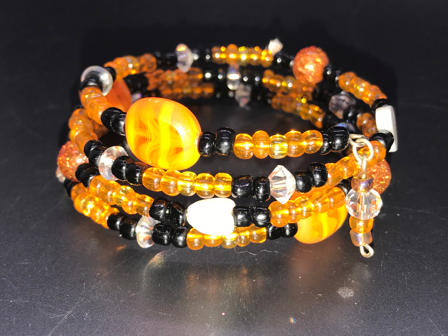 BKC - Orange Triple Loop Bracelets