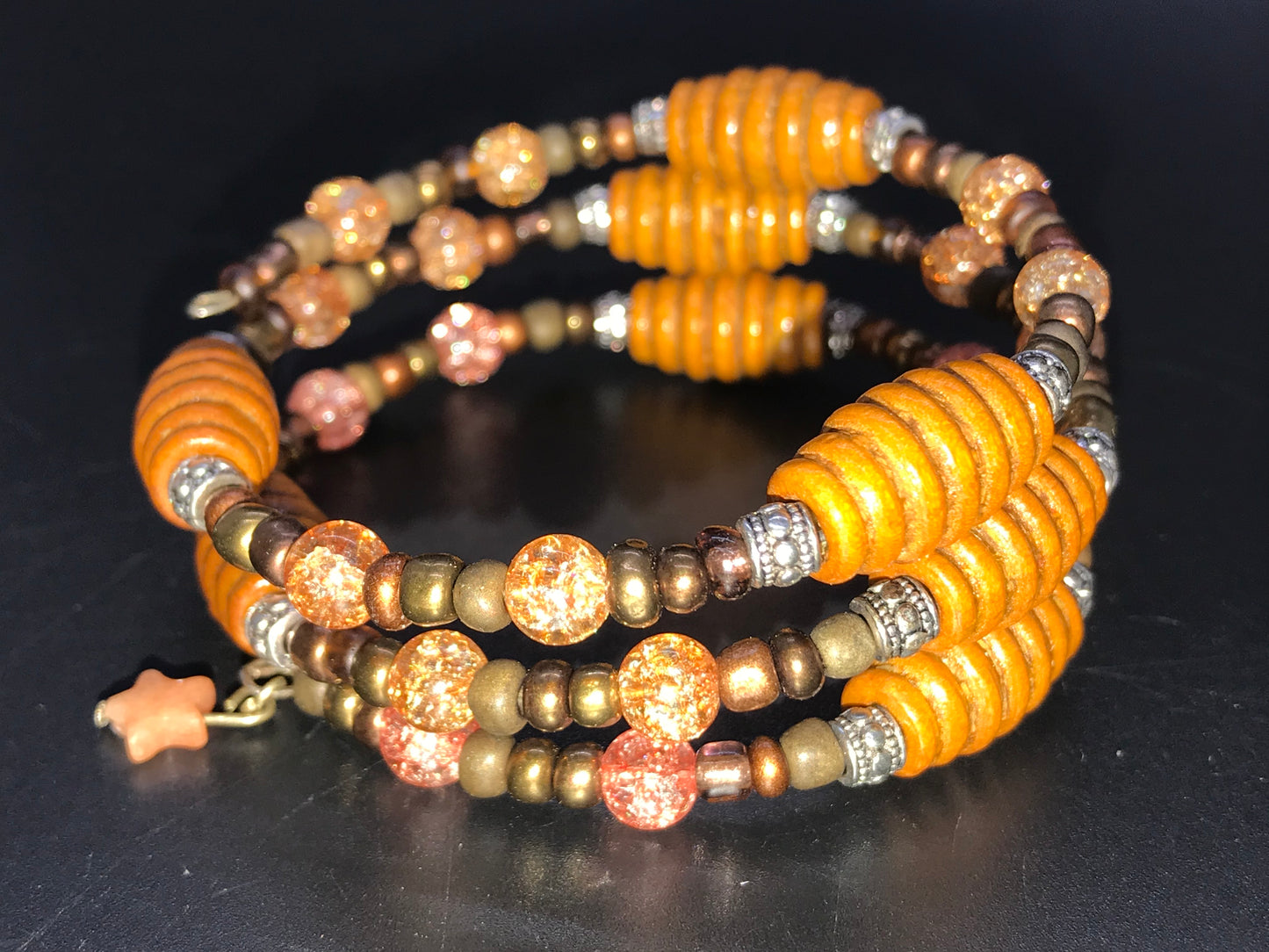 BKC - Orange Triple Loop Bracelets