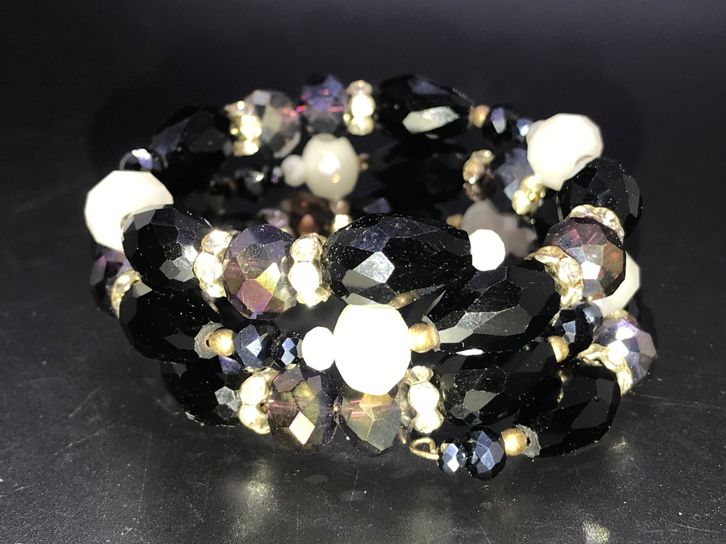 BKC - White & Black Triple Loop Bracelets