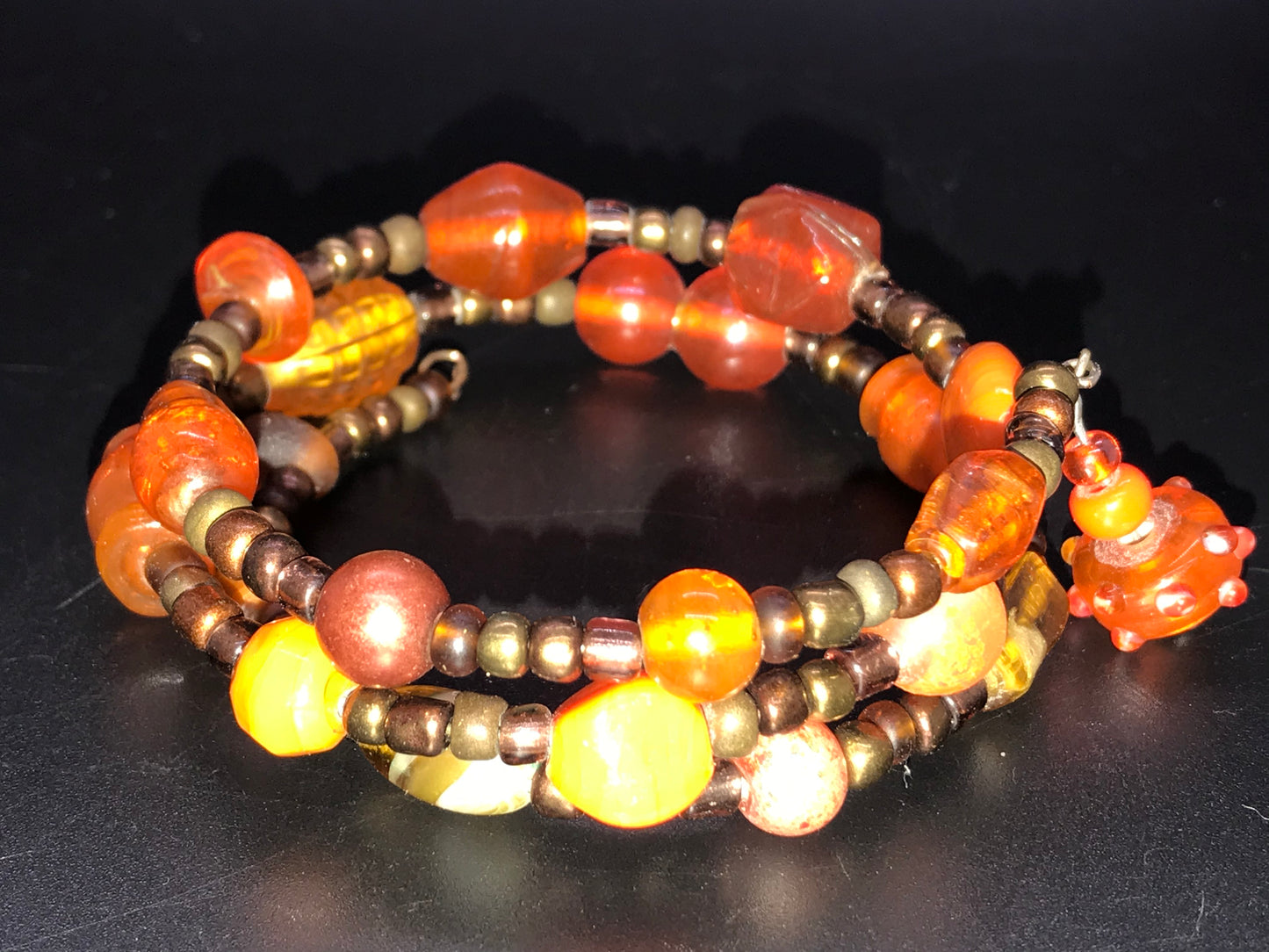 BKC - Orange Triple Loop Bracelets