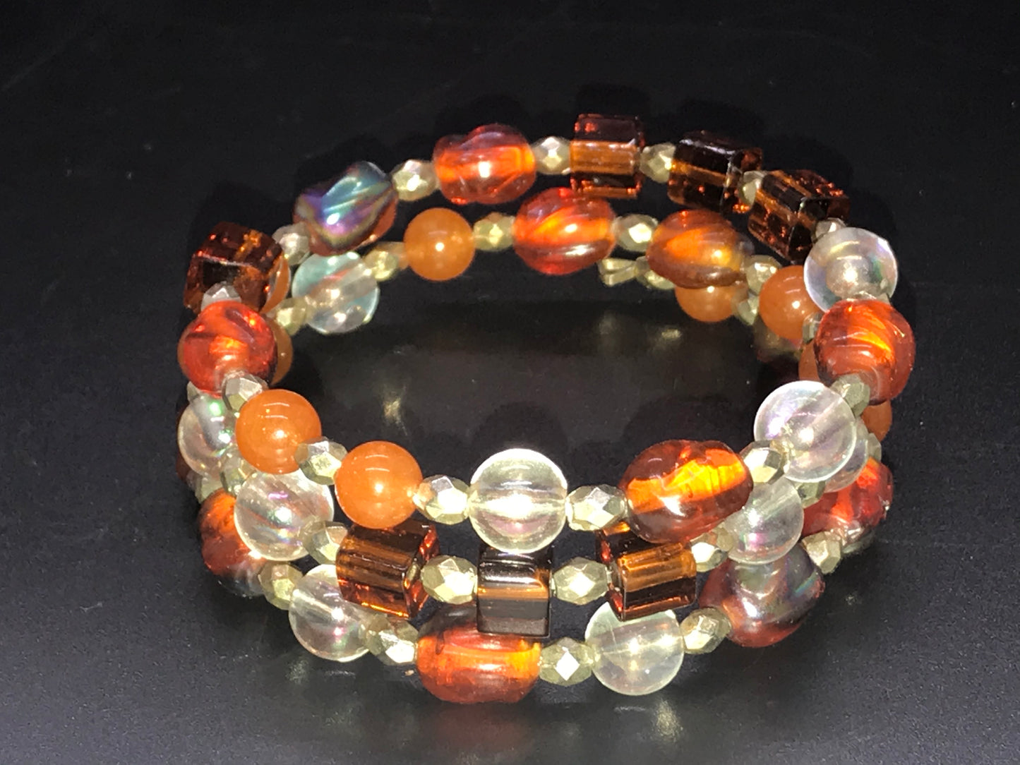 BKC - Orange Triple Loop Bracelets