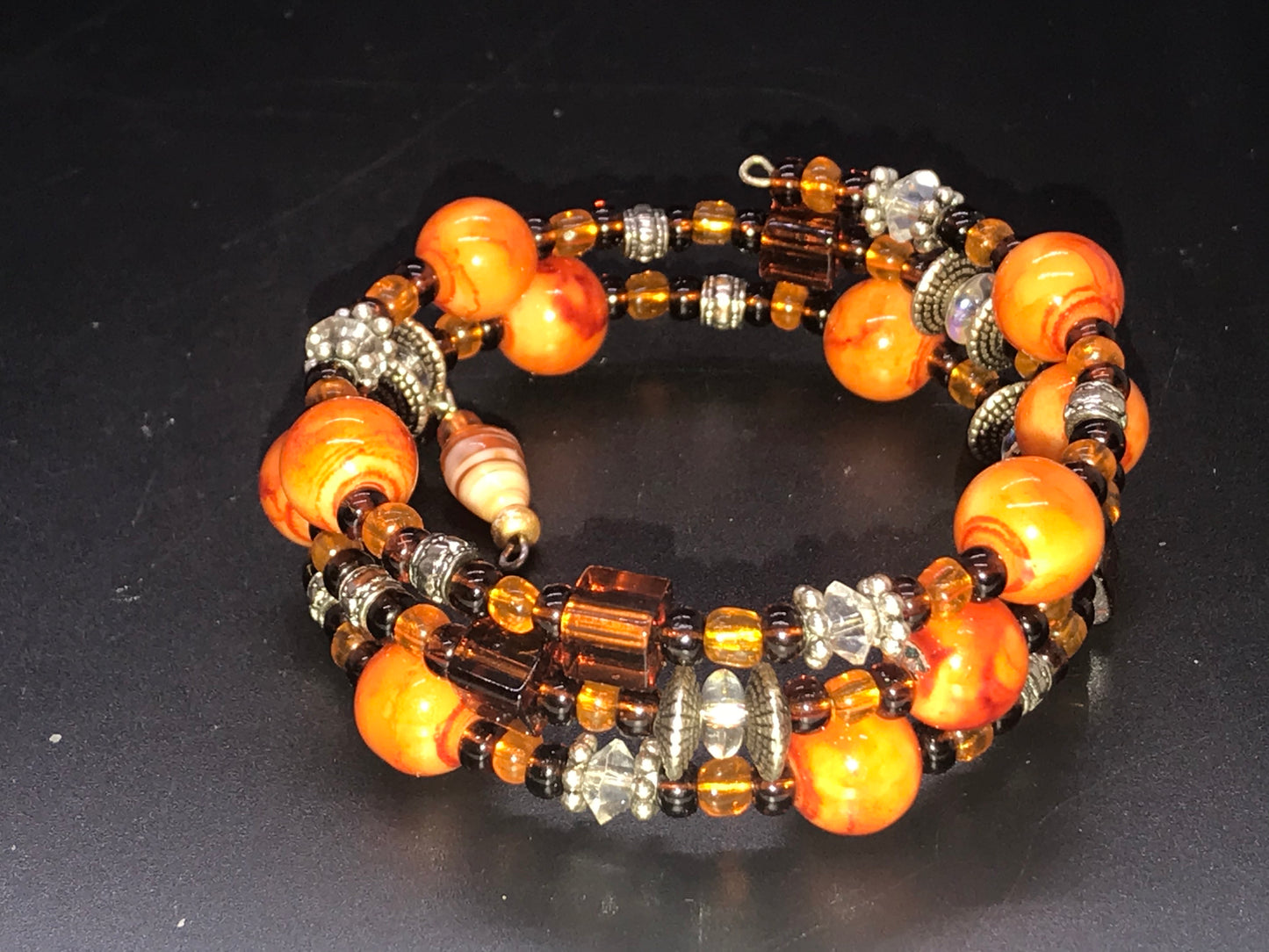 BKC - Orange Triple Loop Bracelets