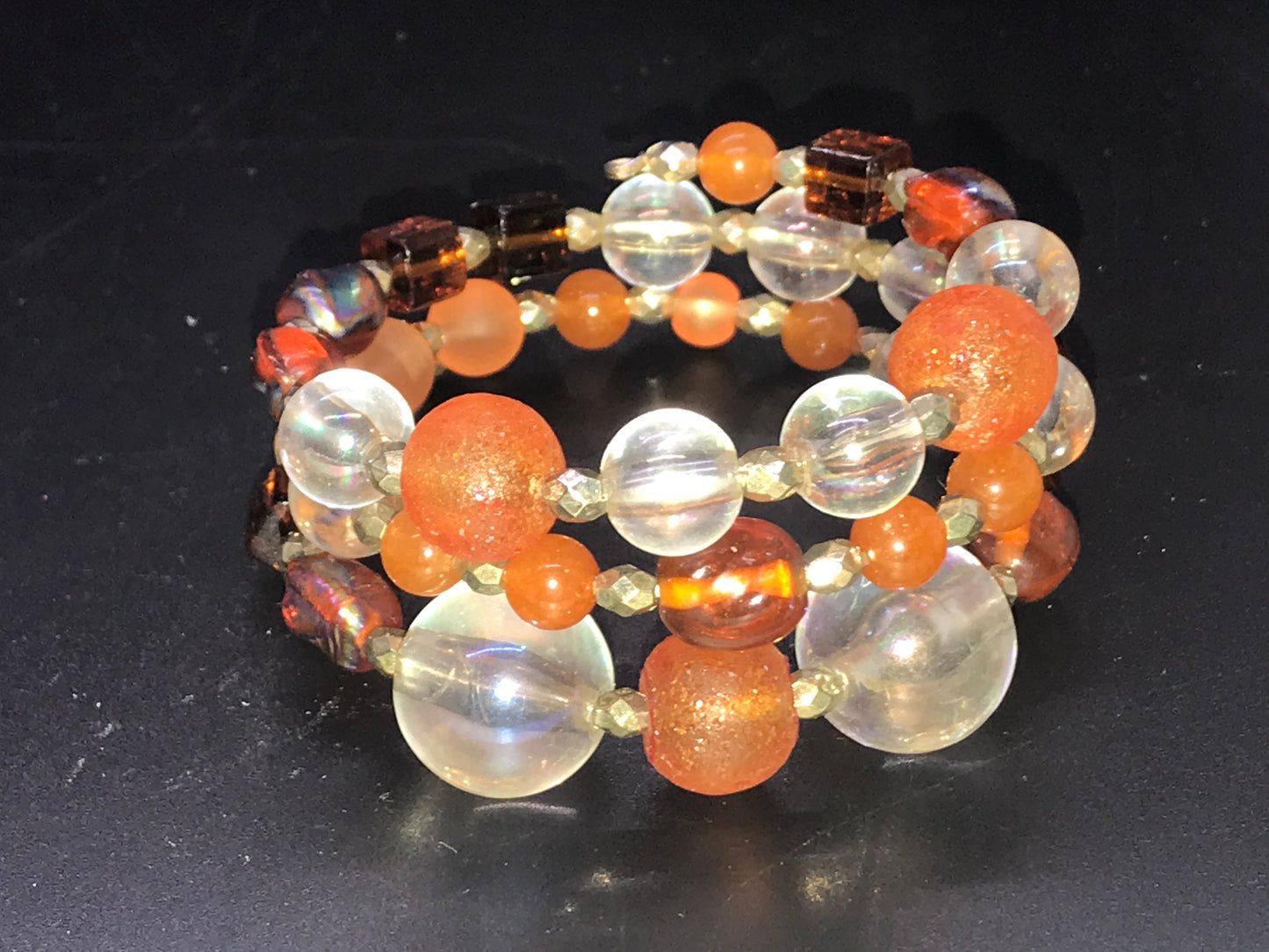 BKC - Orange Triple Loop Bracelets