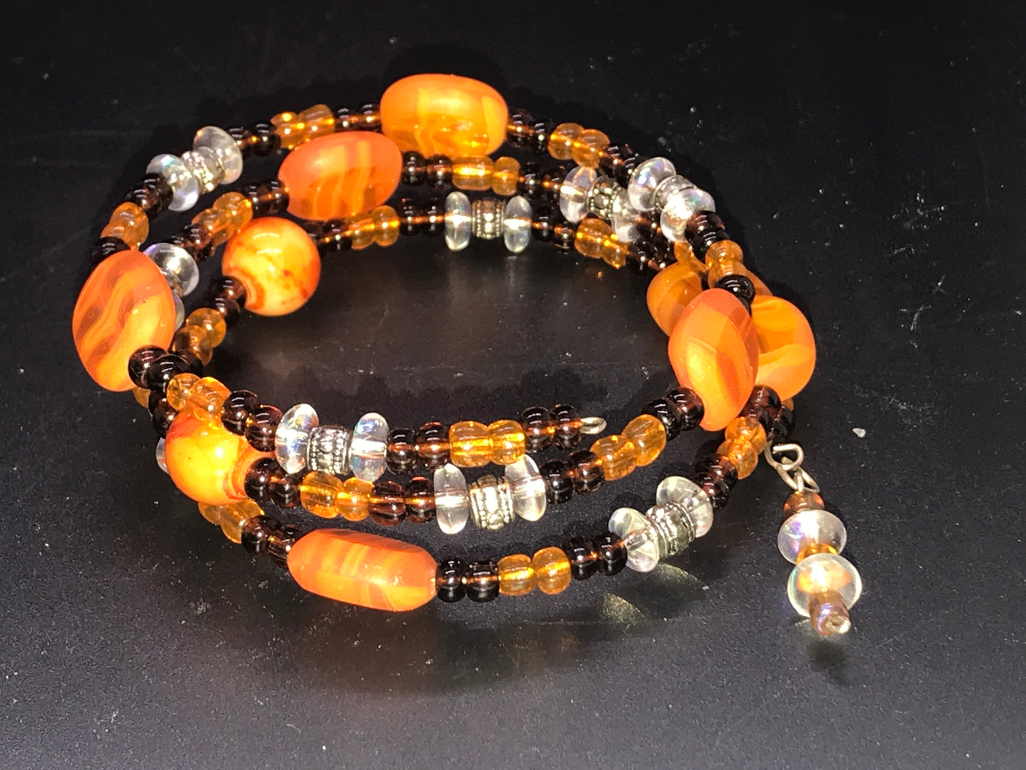 BKC - Orange Triple Loop Bracelets