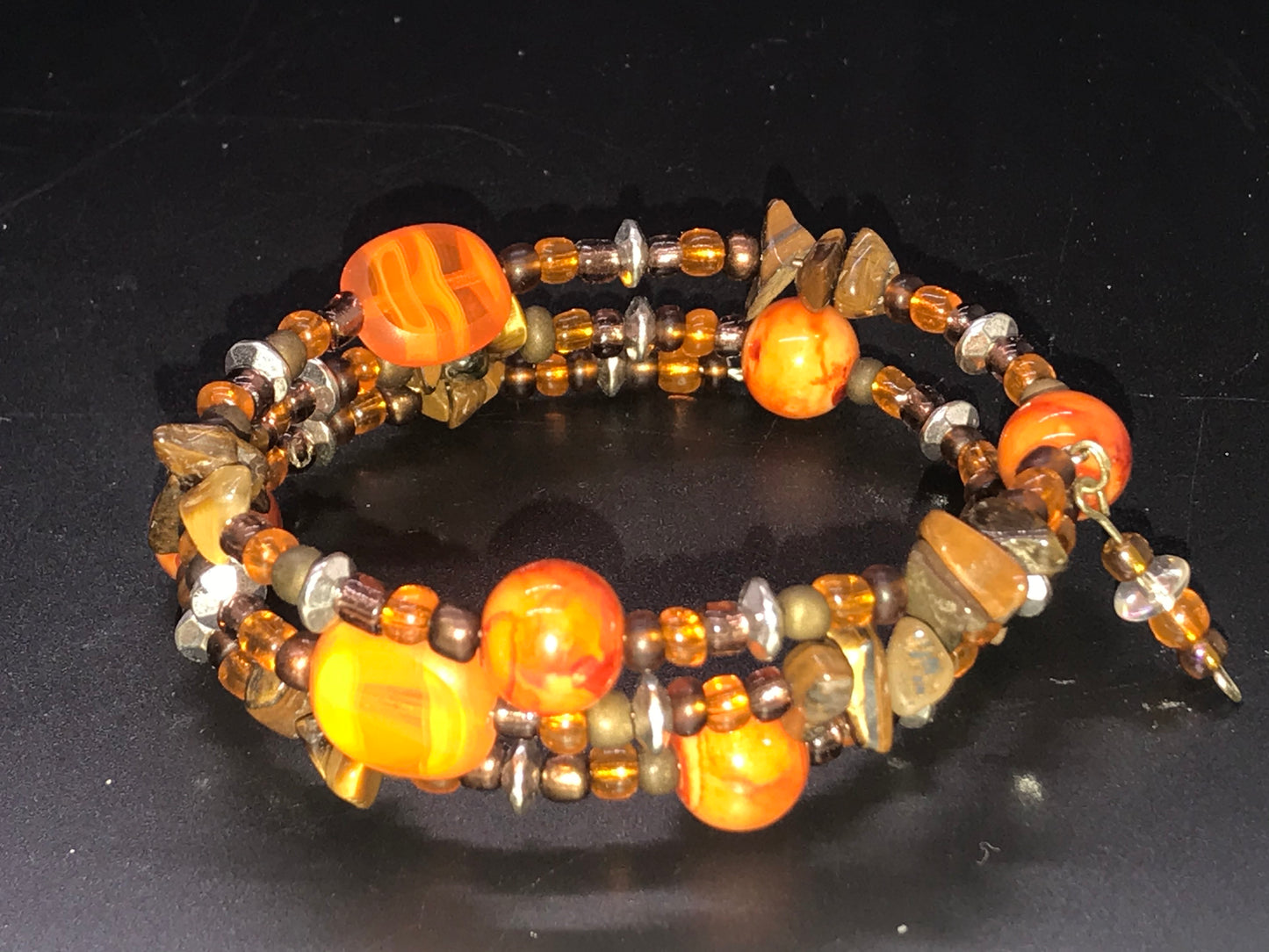 BKC - Orange Triple Loop Bracelets