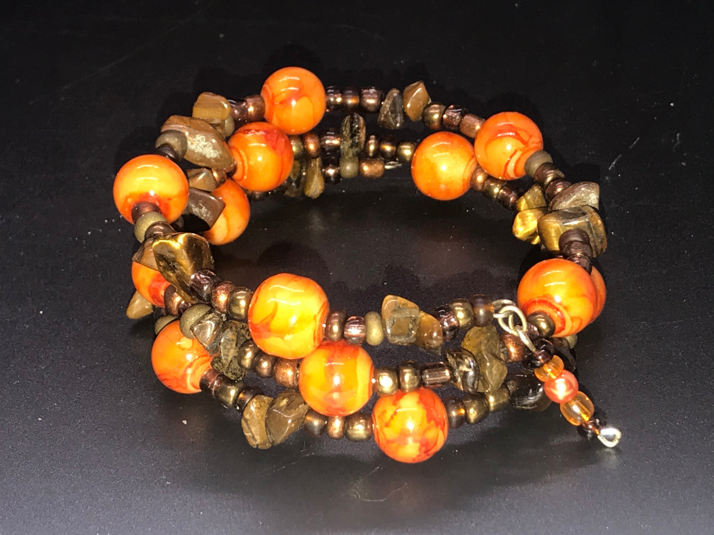 BKC - Orange Triple Loop Bracelets