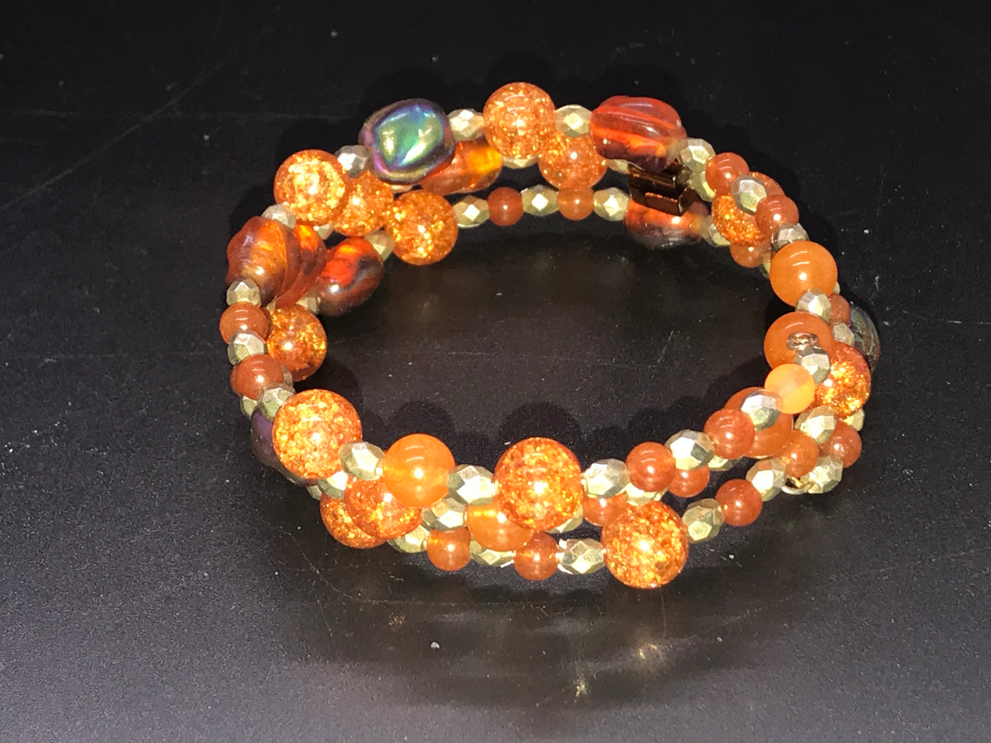 BKC - Orange Triple Loop Bracelets