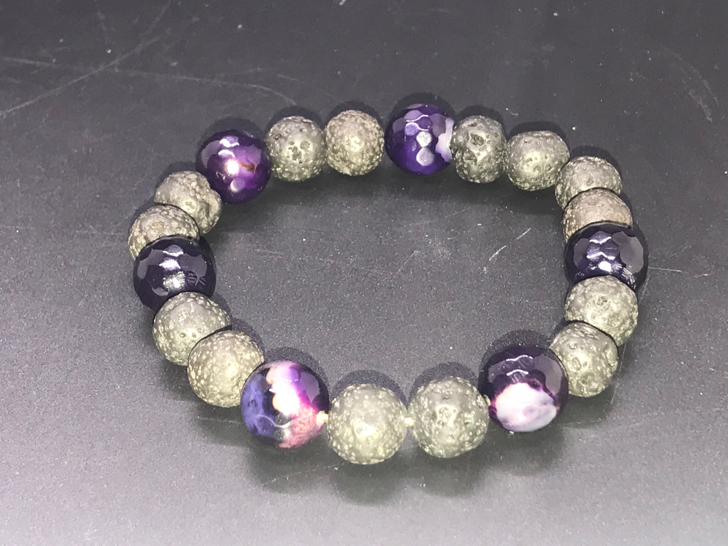 amethyst & lava beads
