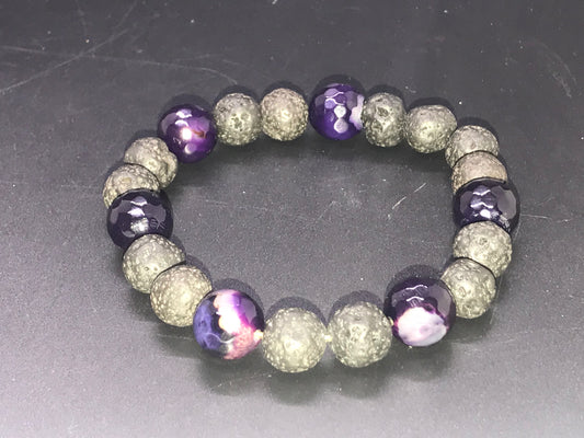 amethyst & lava beads