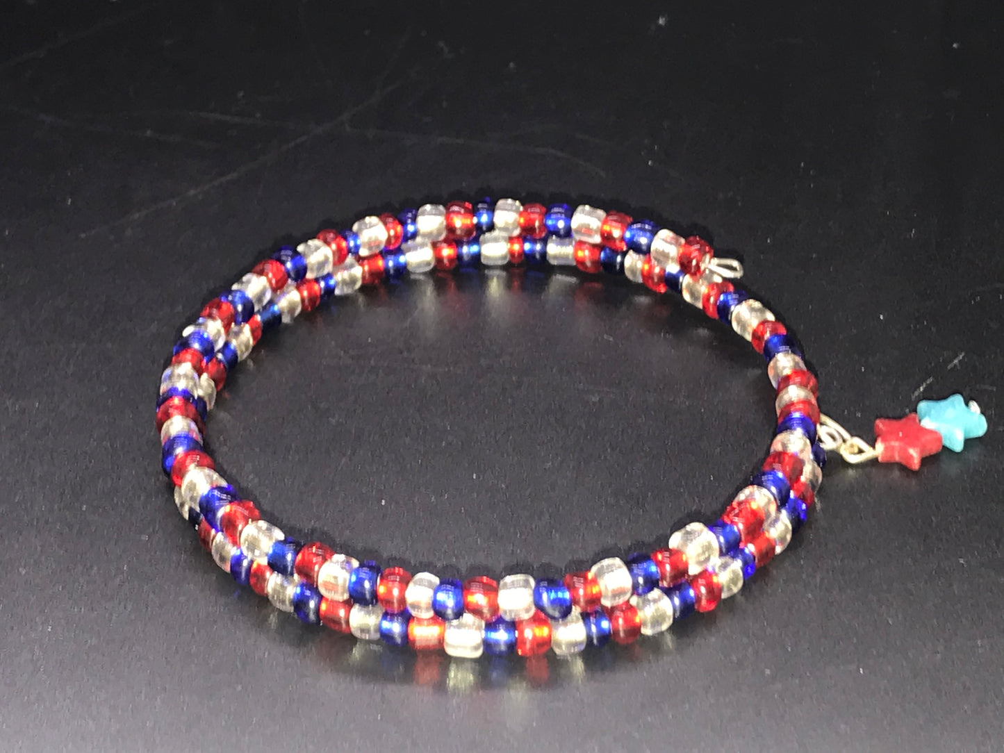 BKC - Red/White/Blue Double Loop Bracelets