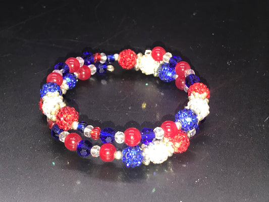 BKC - Red/White/Blue Double Loop Bracelets