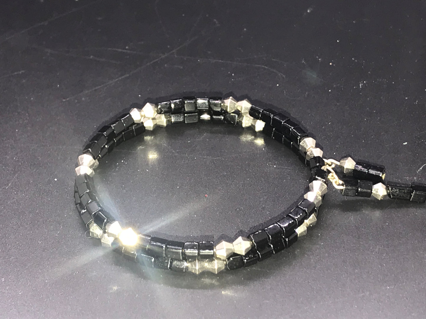 BKC - Black & White Double Loop Bracelets