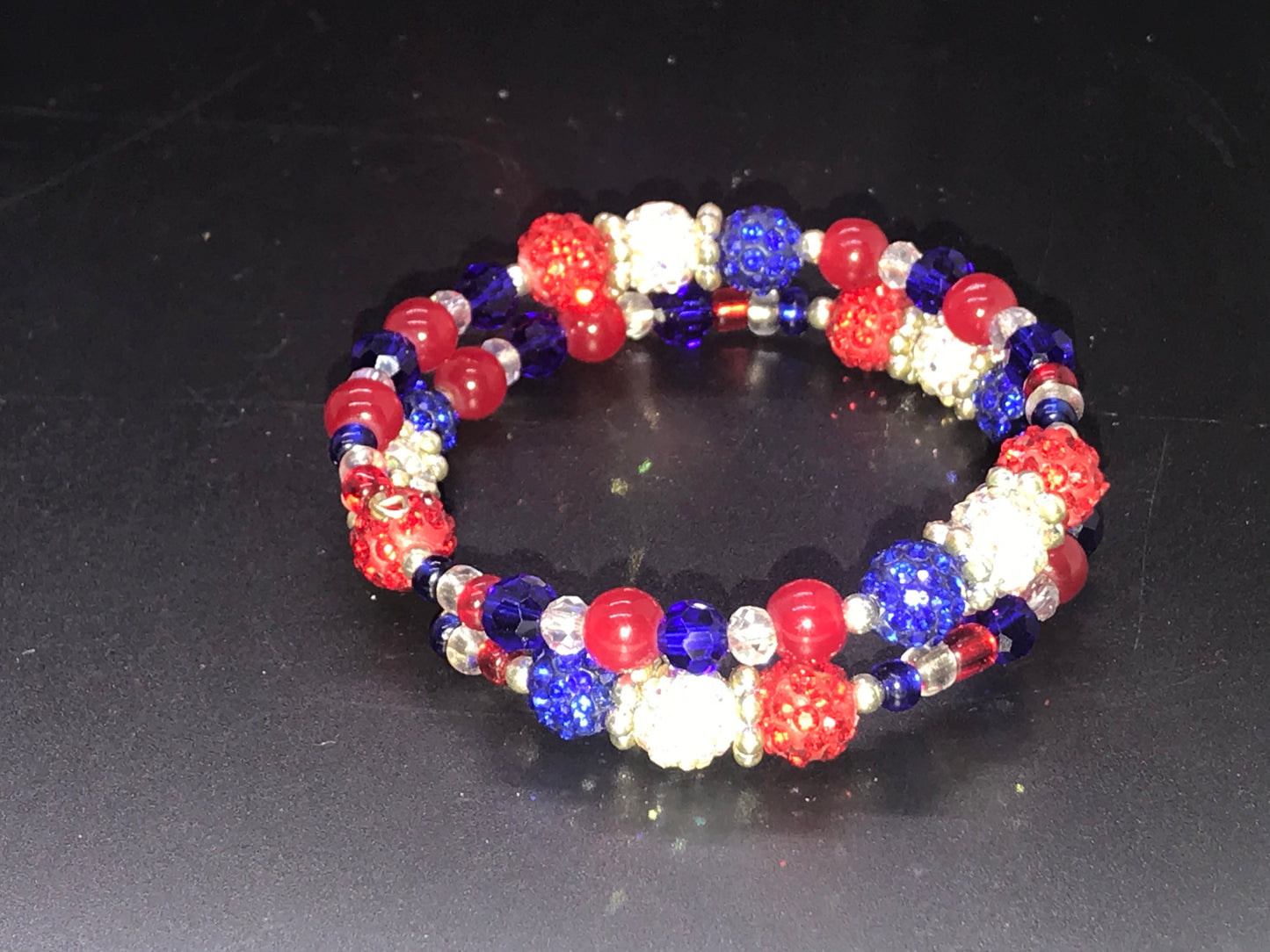 BKC - Red/White/Blue Double Loop Bracelets