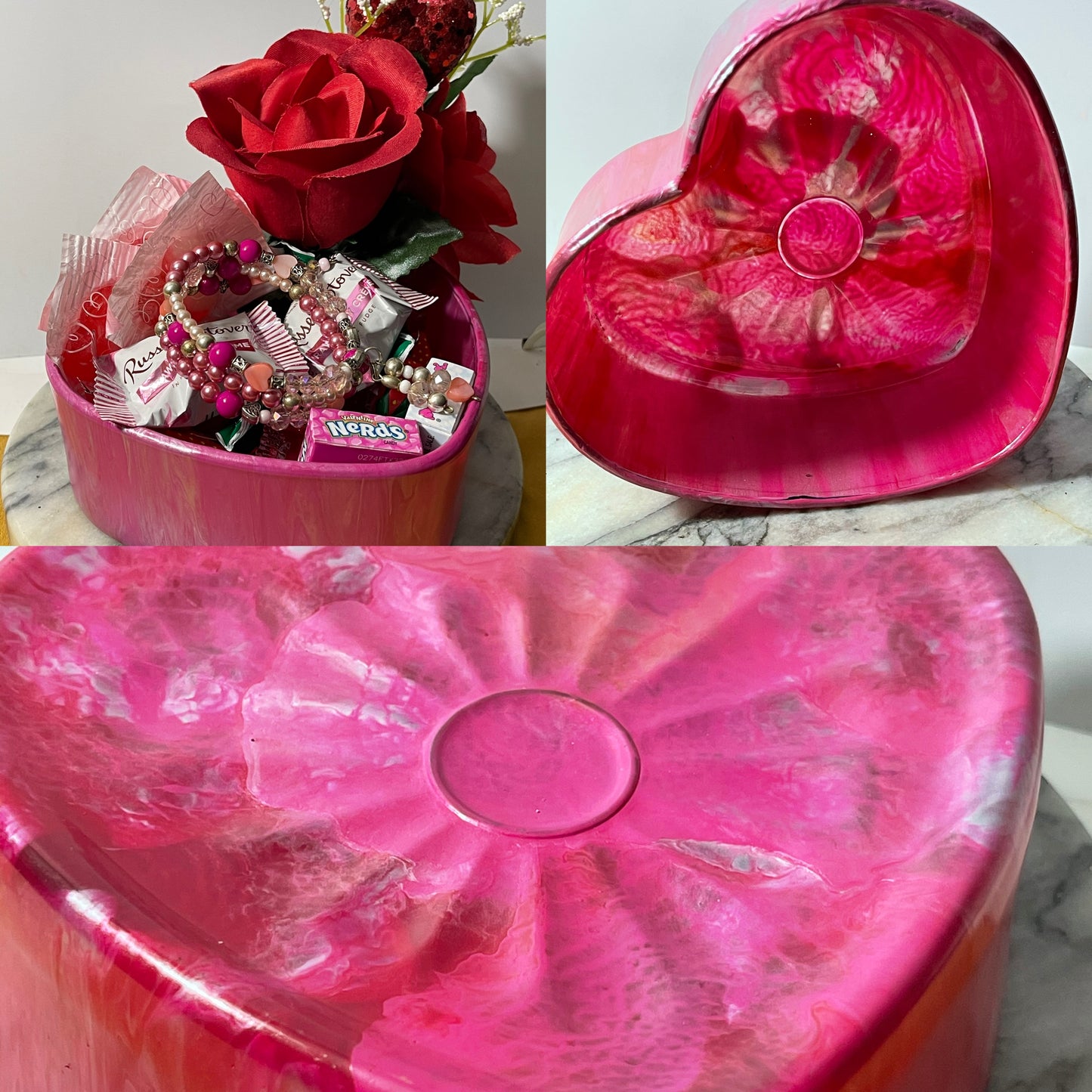 BKC - Hearts - Glass Hand painted vases/candy dishes