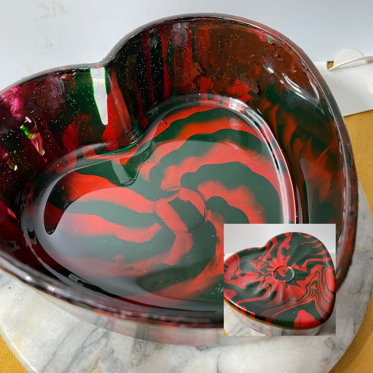 BKC - Hearts - Glass Hand painted vases/candy dishes