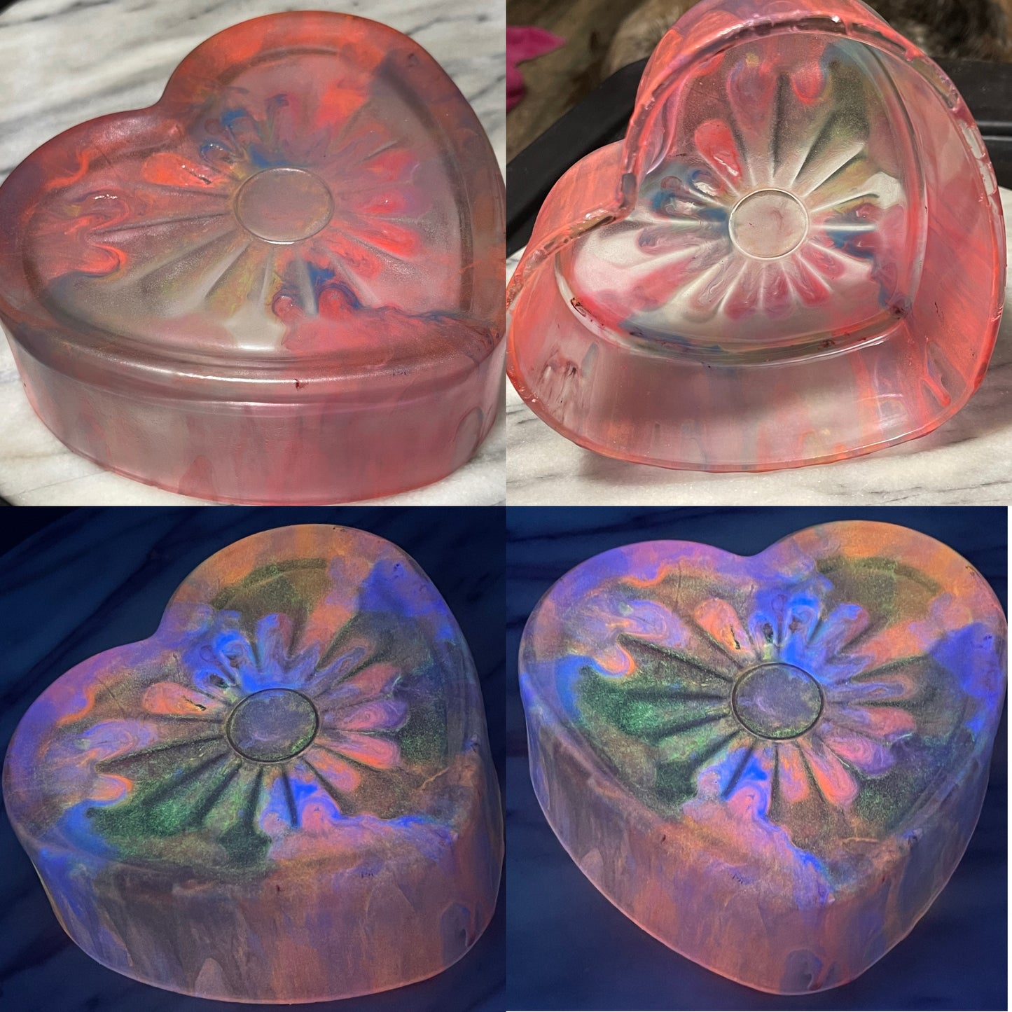 BKC - Hearts - Glass Hand painted vases/candy dishes