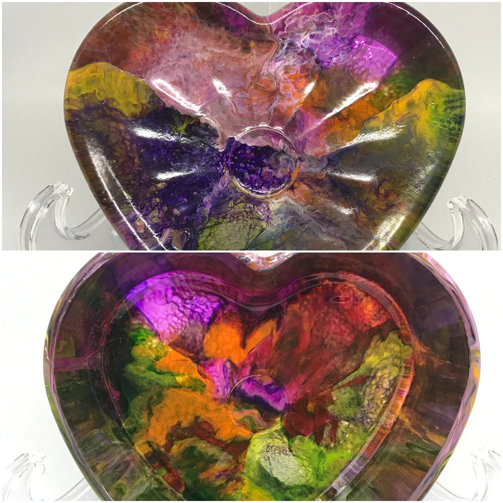 BKC - Hearts - Glass Hand painted vases/candy dishes